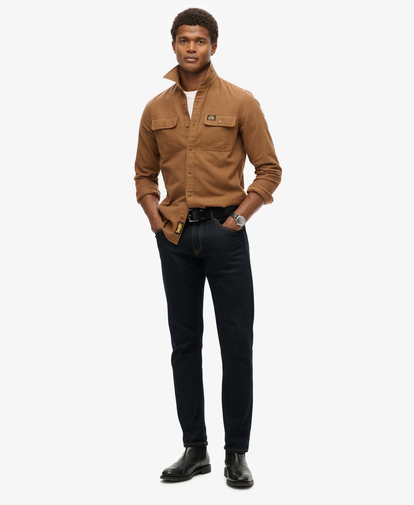 trailsman relaxed fit overshirt in zandsteenbruin