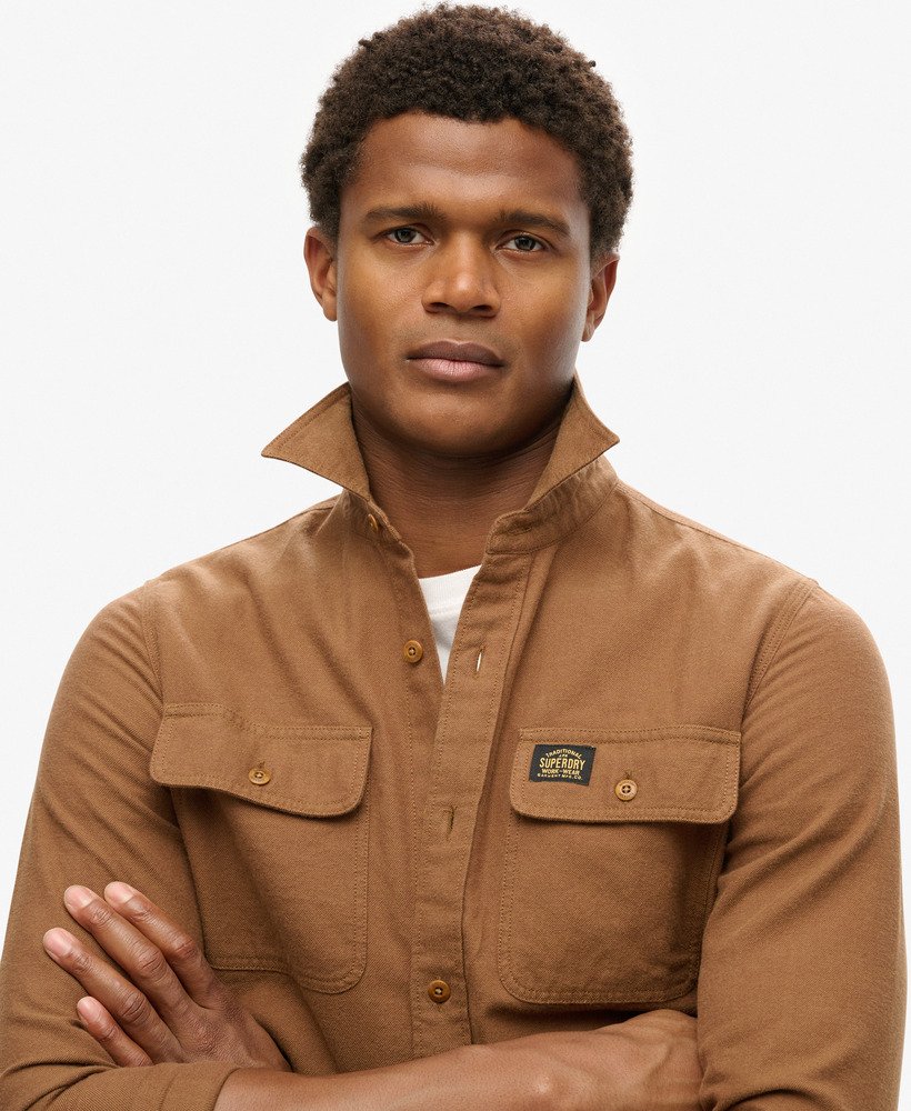 trailsman relaxed fit overshirt in zandsteenbruin