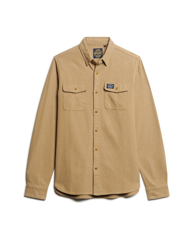 trailsman relaxed fit overshirt in zandsteenbruin