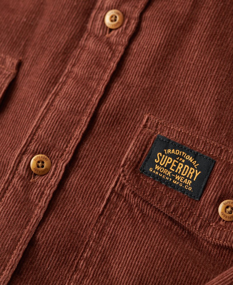 trailsman relaxed fit corduroy shirt in potting soil brown