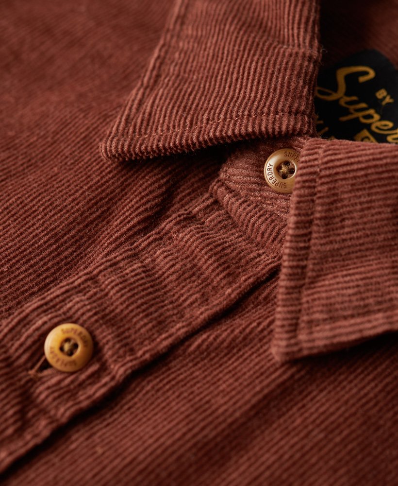 trailsman relaxed fit corduroy shirt in potting soil brown