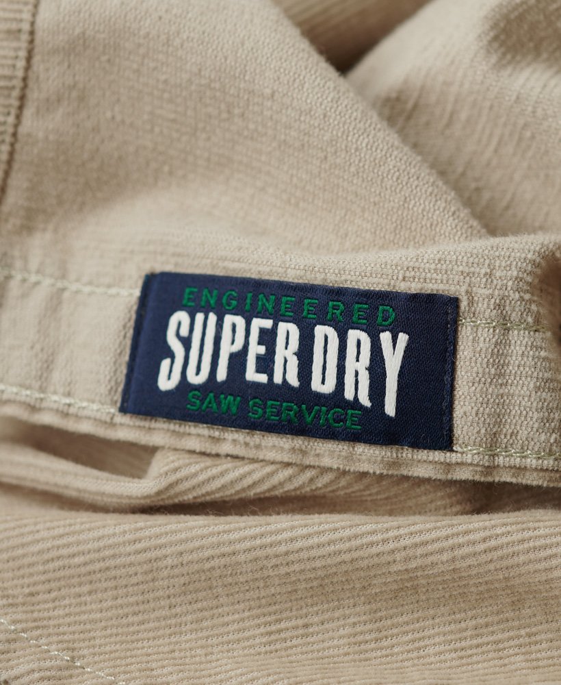 trailsman relaxed fit corduroy overhemd in stonewash taupebruin