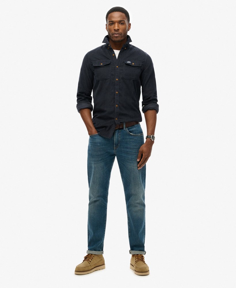 trailsman relaxed fit corduroy shirt in eclipse navy