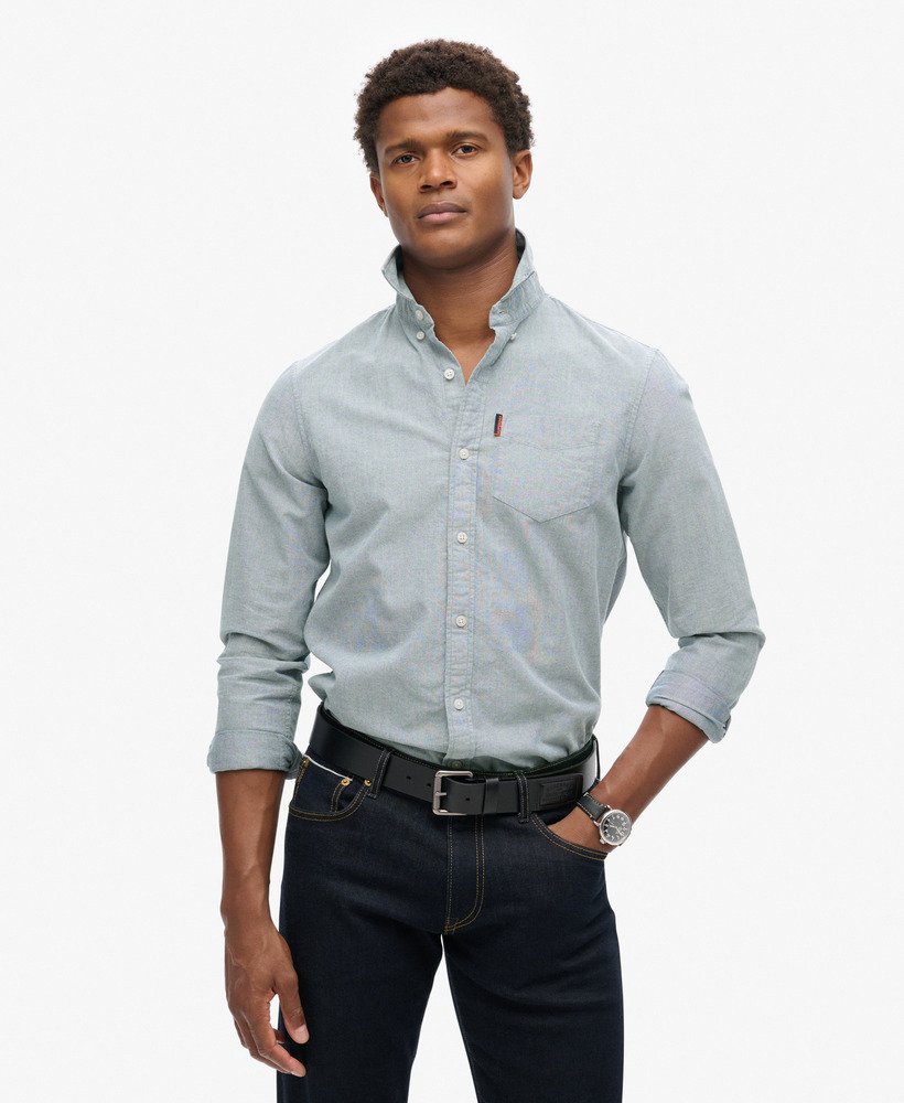 oxford overhemd met lange mouwen in marineblauw