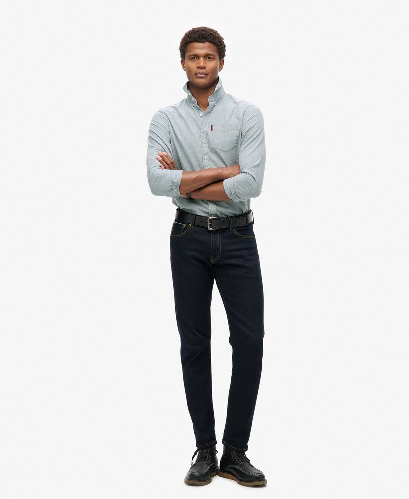 oxford overhemd met lange mouwen in marineblauw