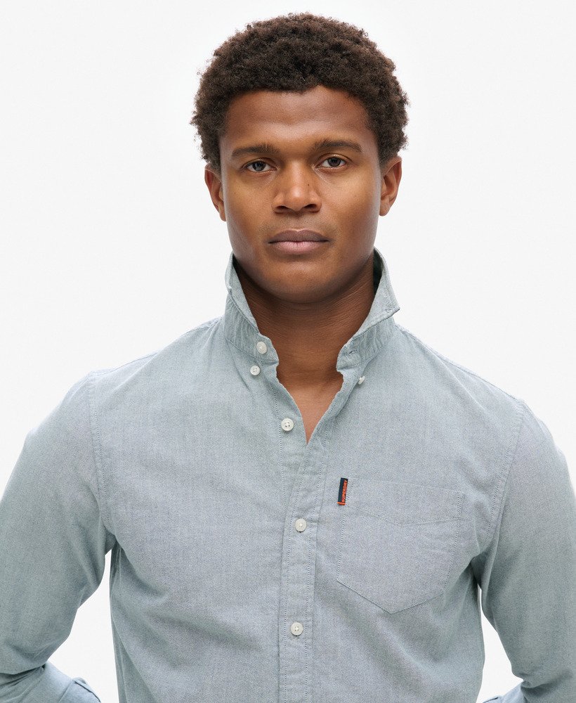 oxford overhemd met lange mouwen in marineblauw