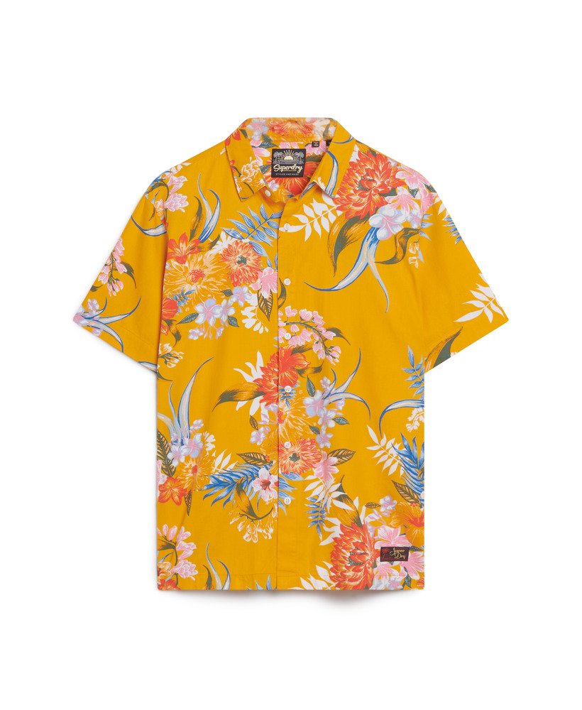 hawaiiaans shirt in anemoongeel