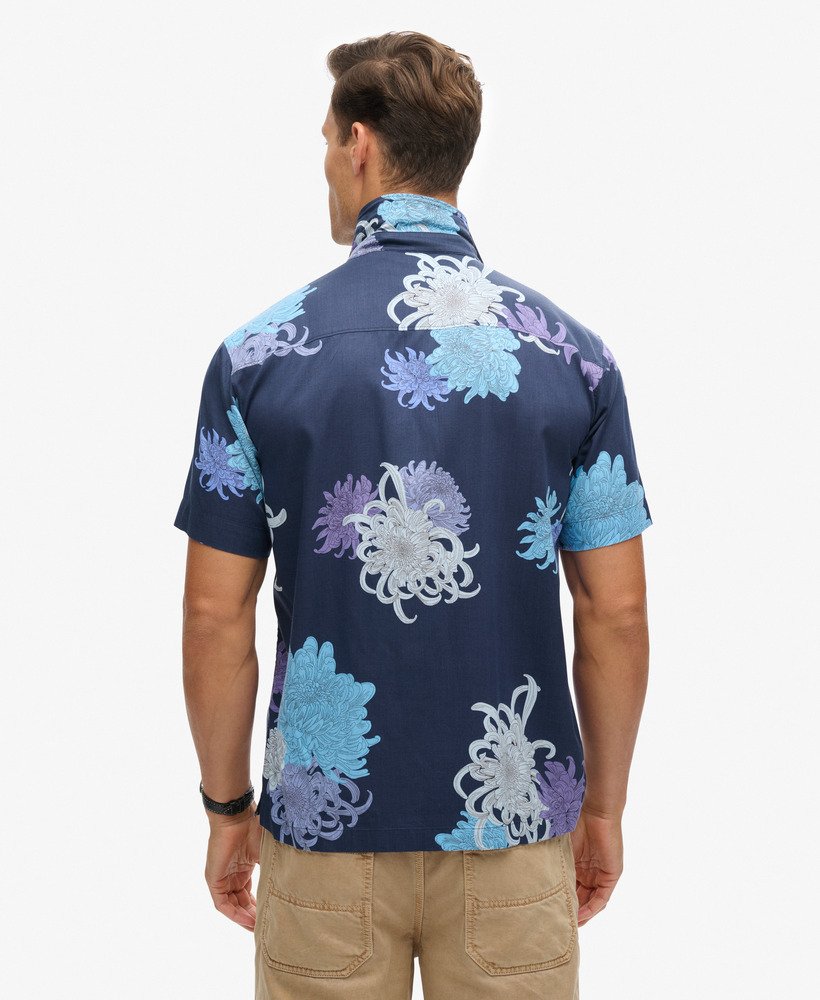 hawaiiaans shirt in chrysanthemum navy