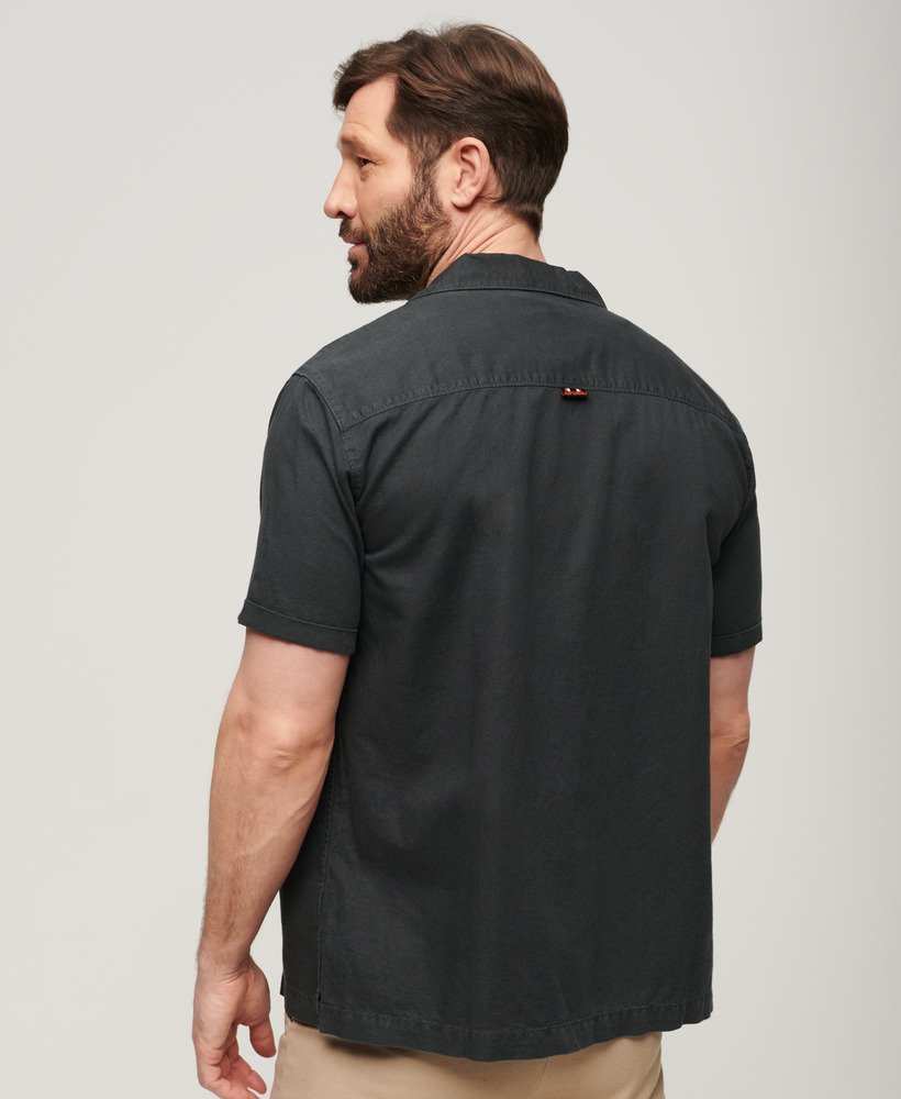 resort t-shirt met korte mouwen in gewassen zwart