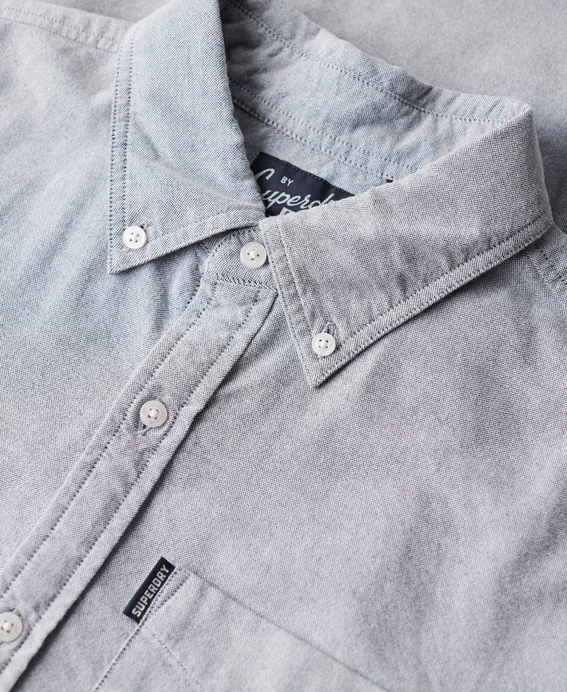 oxford overhemd met korte mouwen in marineblauw