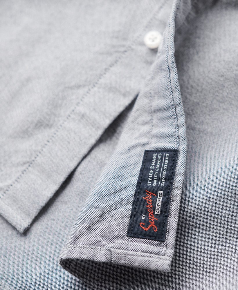 oxford overhemd met korte mouwen in marineblauw