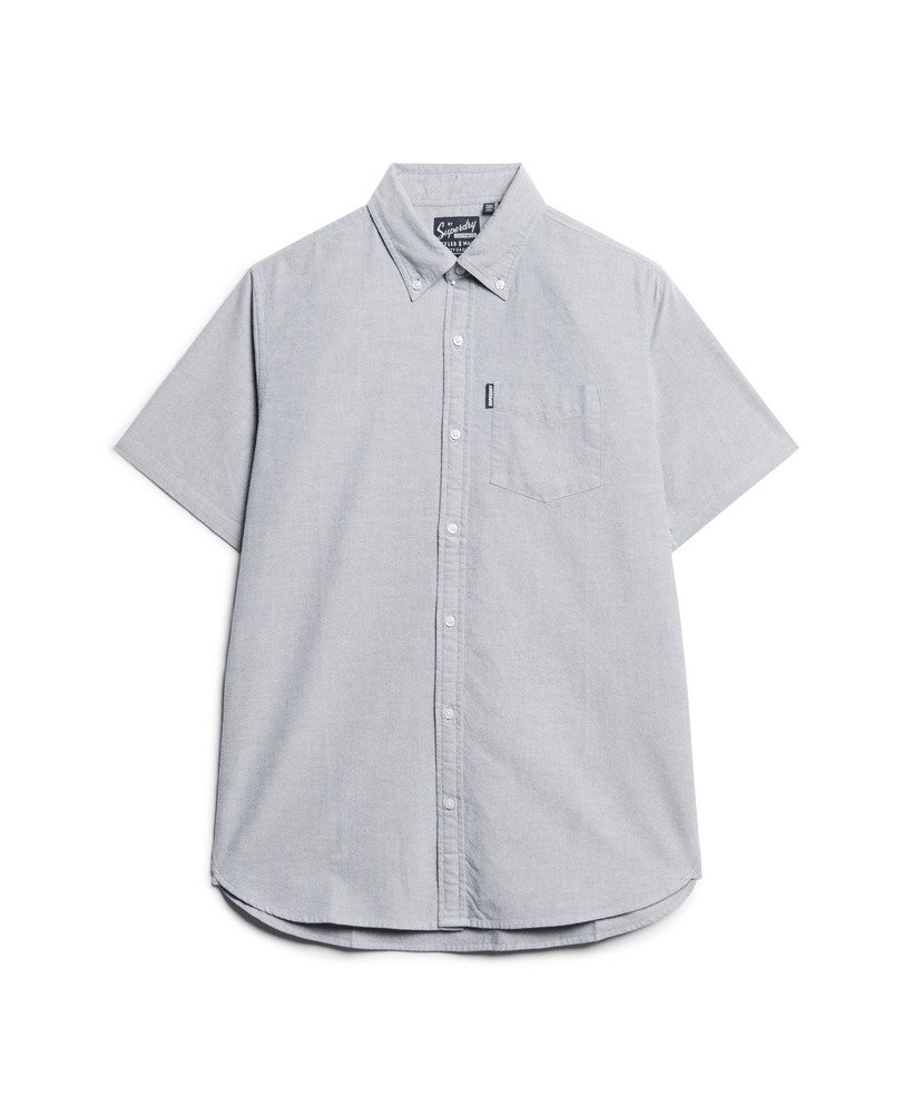 oxford overhemd met korte mouwen in marineblauw
