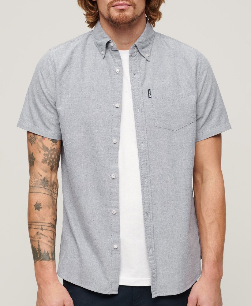 oxford overhemd met korte mouwen in marineblauw