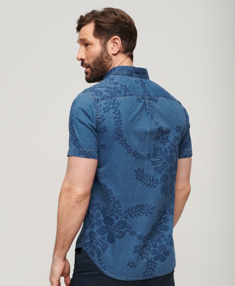 vintage loom t-shirt met korte mouwen in surf school indigo