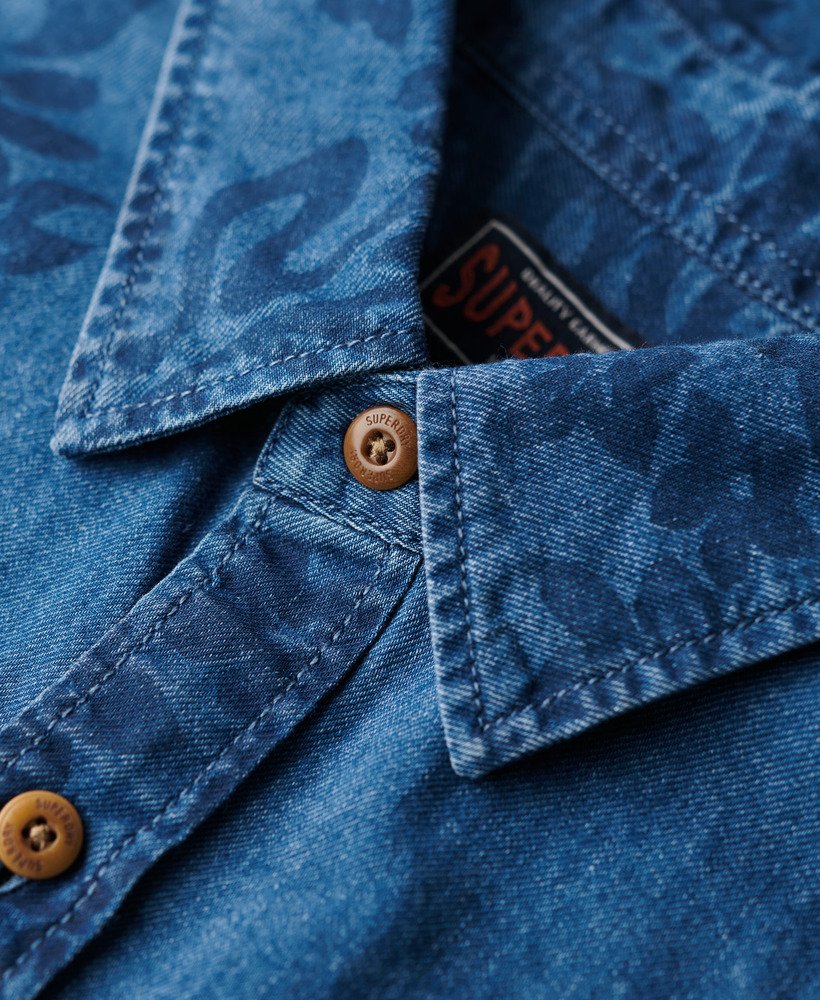 vintage loom t-shirt met korte mouwen in surf school indigo
