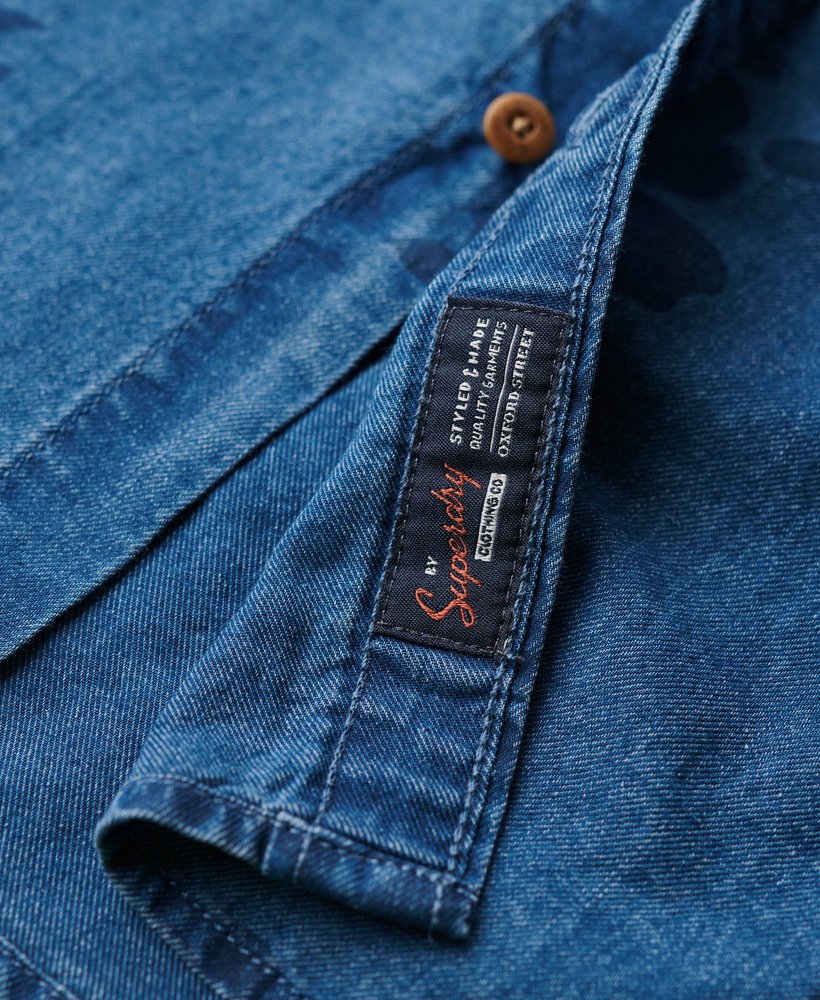 vintage loom t-shirt met korte mouwen in surf school indigo