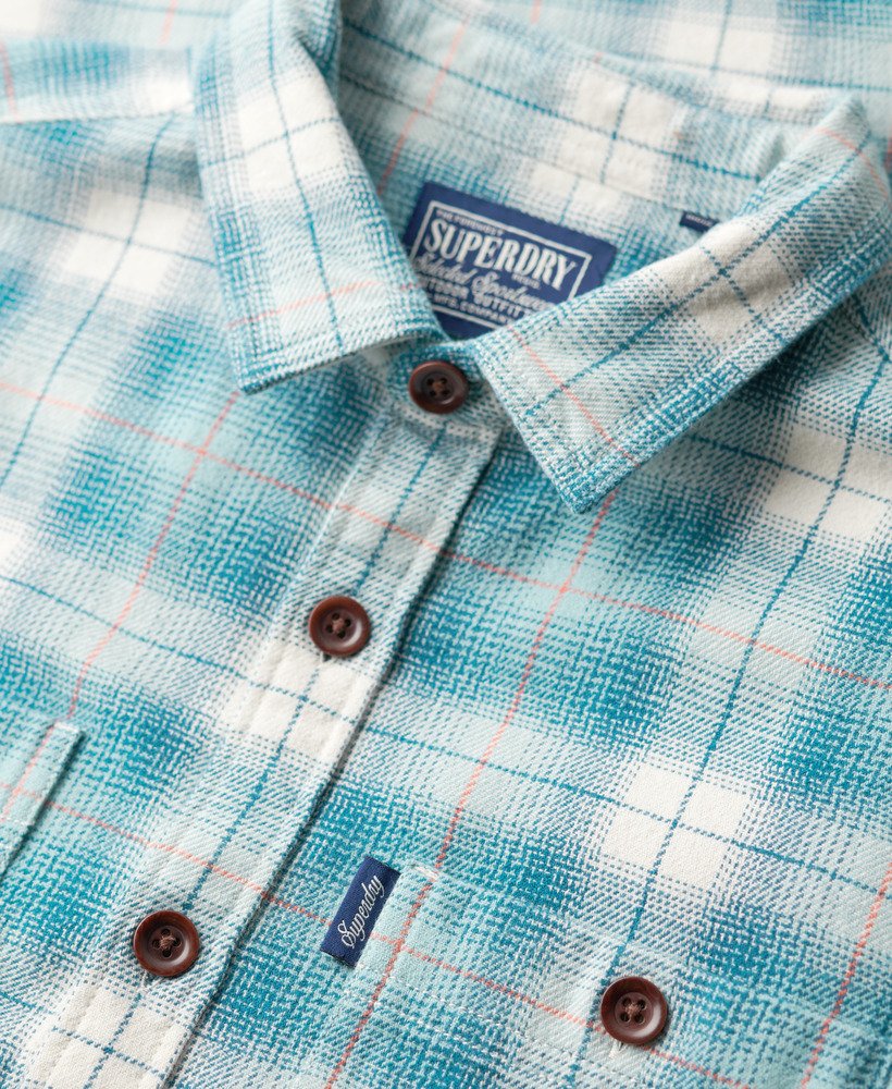 vintage geruit overhemd in blauw ruitpatroon