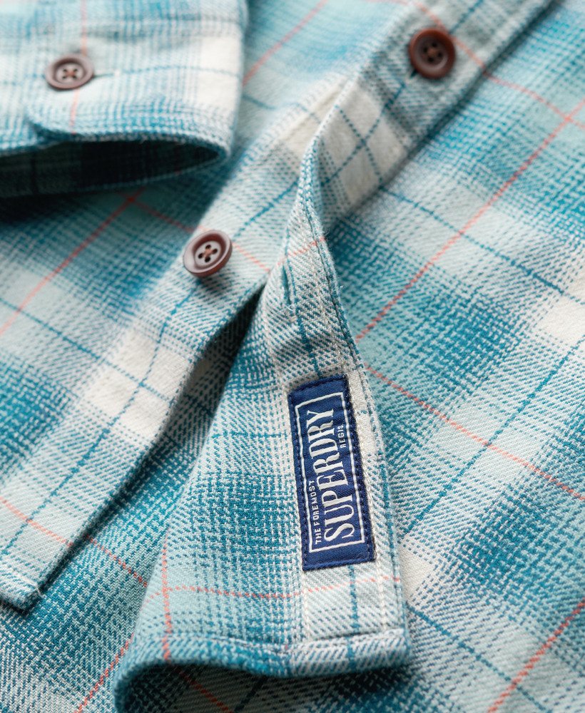 vintage geruit overhemd in blauw ruitpatroon
