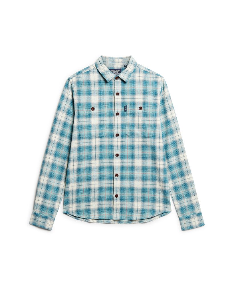 vintage geruit overhemd in blauw ruitpatroon