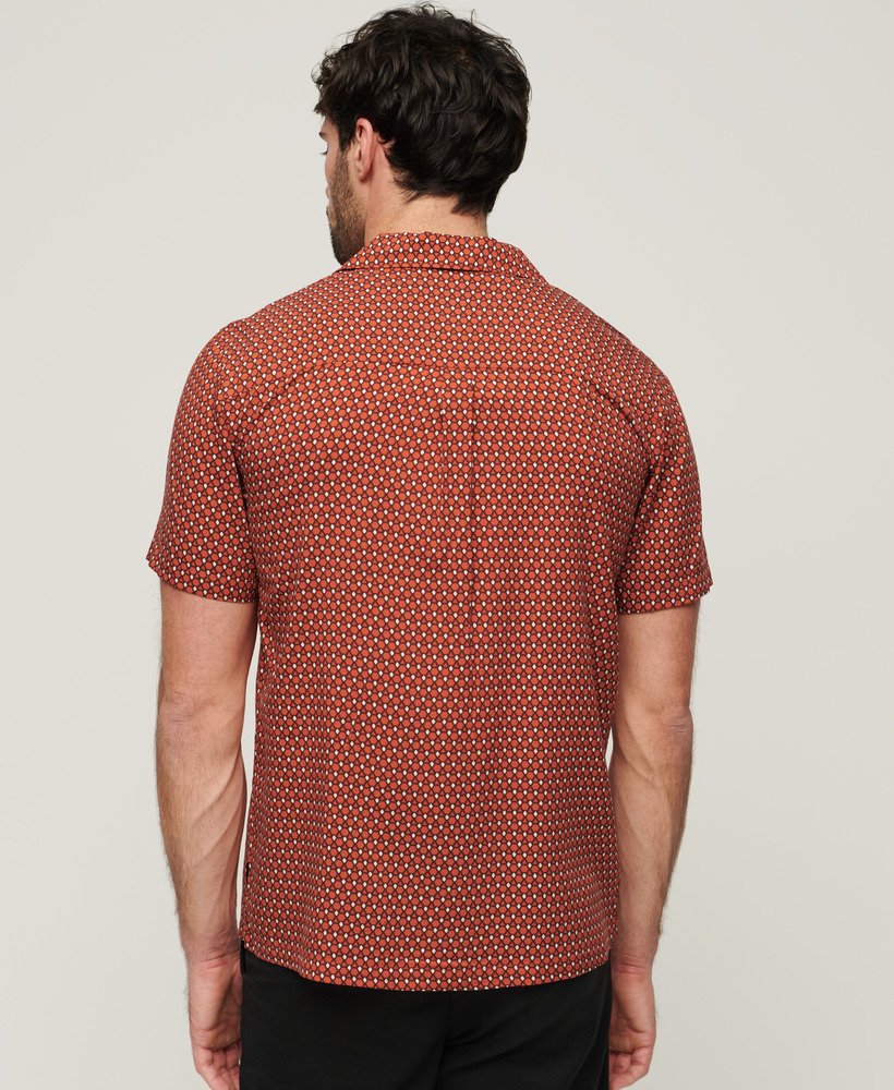 revere shirt met korte mouwen uit de jaren 70 in philomena red print.