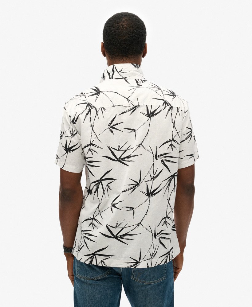 strandshirt met korte mouwen in optisch bamboe.