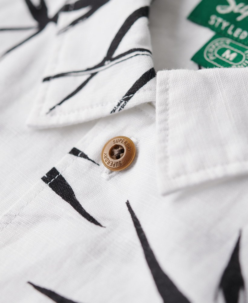 strandshirt met korte mouwen in optisch bamboe.
