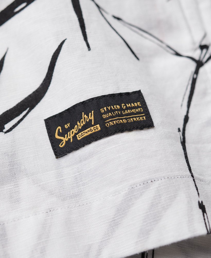 strandshirt met korte mouwen in optisch bamboe.