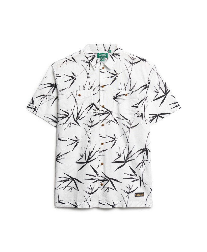 strandshirt met korte mouwen in optisch bamboe.