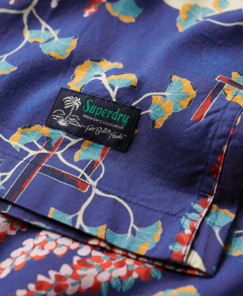 hawaiiaans overhemd in blauwe blauwe kleur