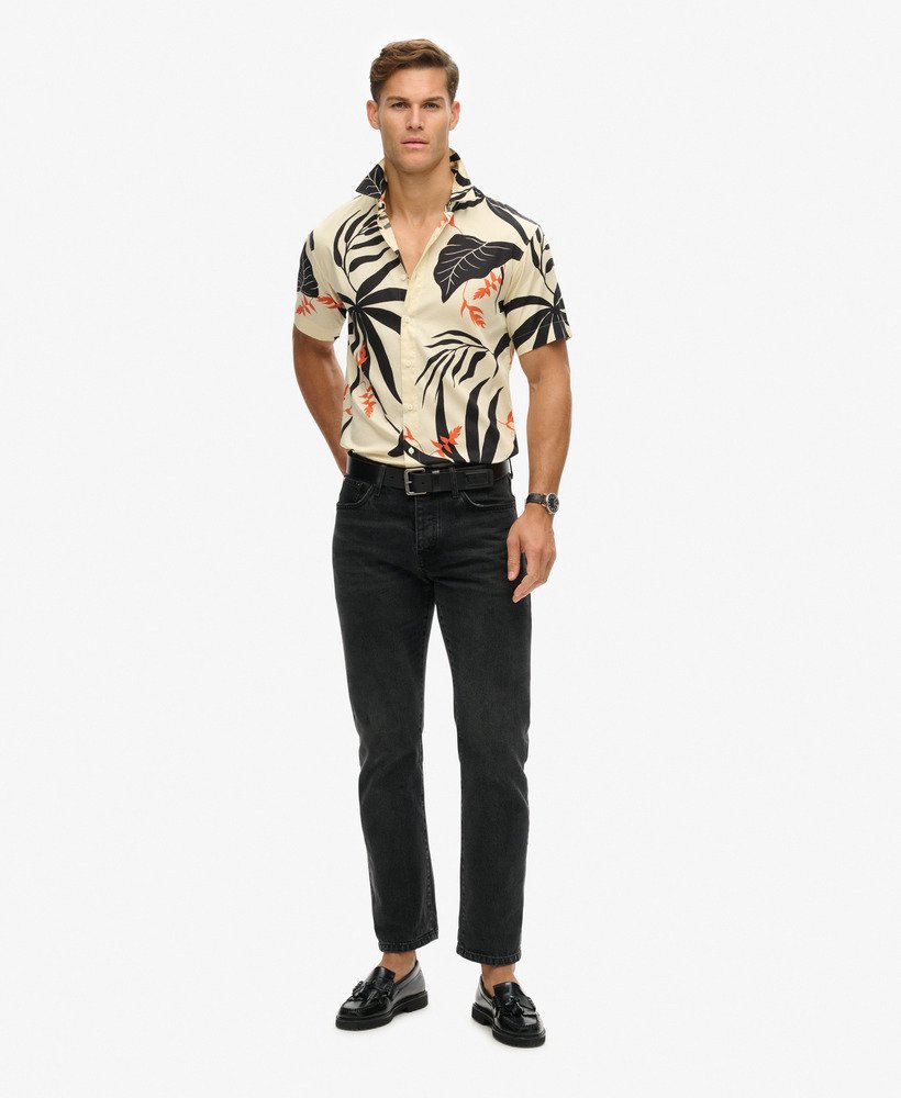 hawaiiaans shirt in gebroken wit silhouet