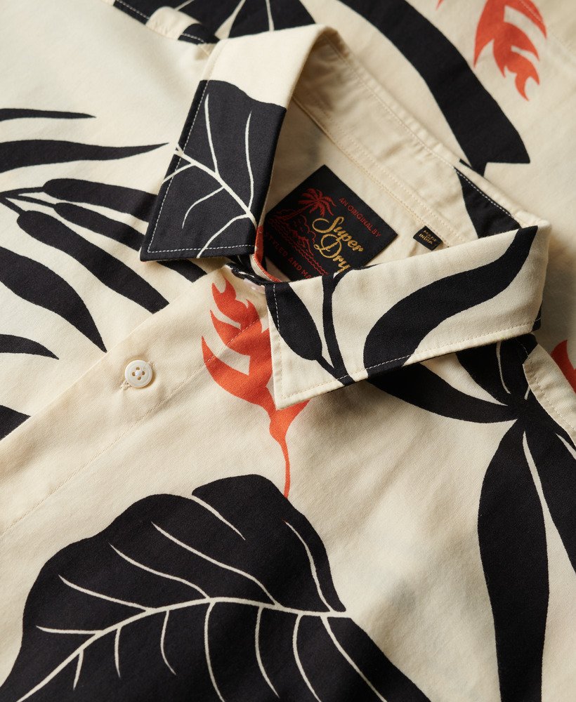 hawaiiaans shirt in gebroken wit silhouet