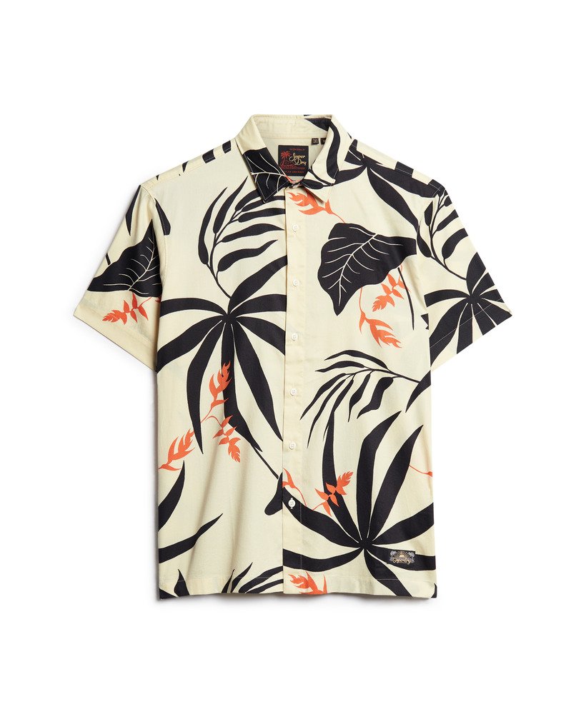 hawaiiaans shirt in gebroken wit silhouet