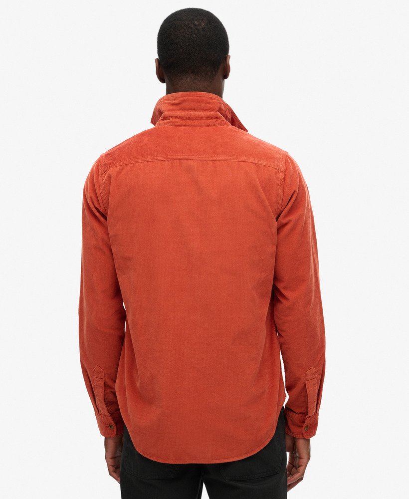 trailsman relaxed fit corduroy shirt in burnt orange