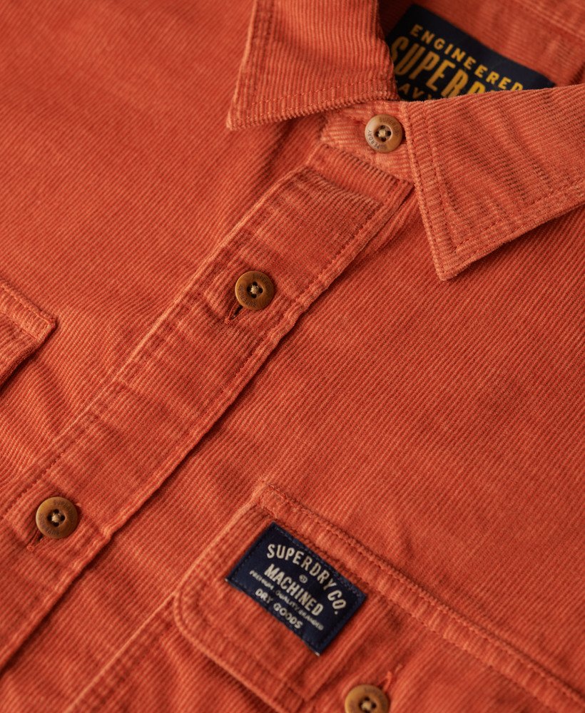 trailsman relaxed fit corduroy shirt in burnt orange