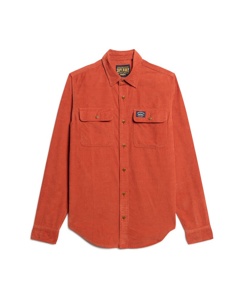 trailsman relaxed fit corduroy shirt in burnt orange