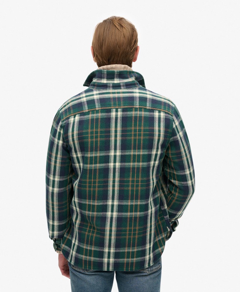de merchant store - overhemd met zwaar ruitpatroon in merchant check green