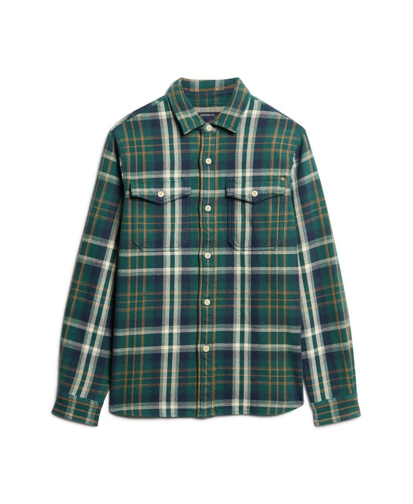 de merchant store - overhemd met zwaar ruitpatroon in merchant check green