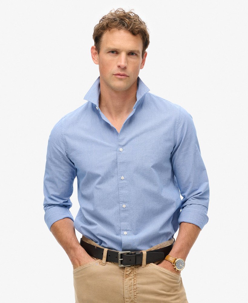 casual overhemd met lange mouwen in colony blue