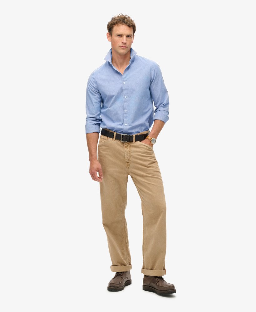 casual overhemd met lange mouwen in colony blue