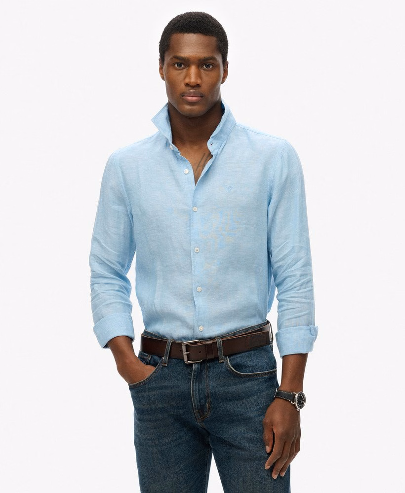 Geborduurd linnen vakantiehemd