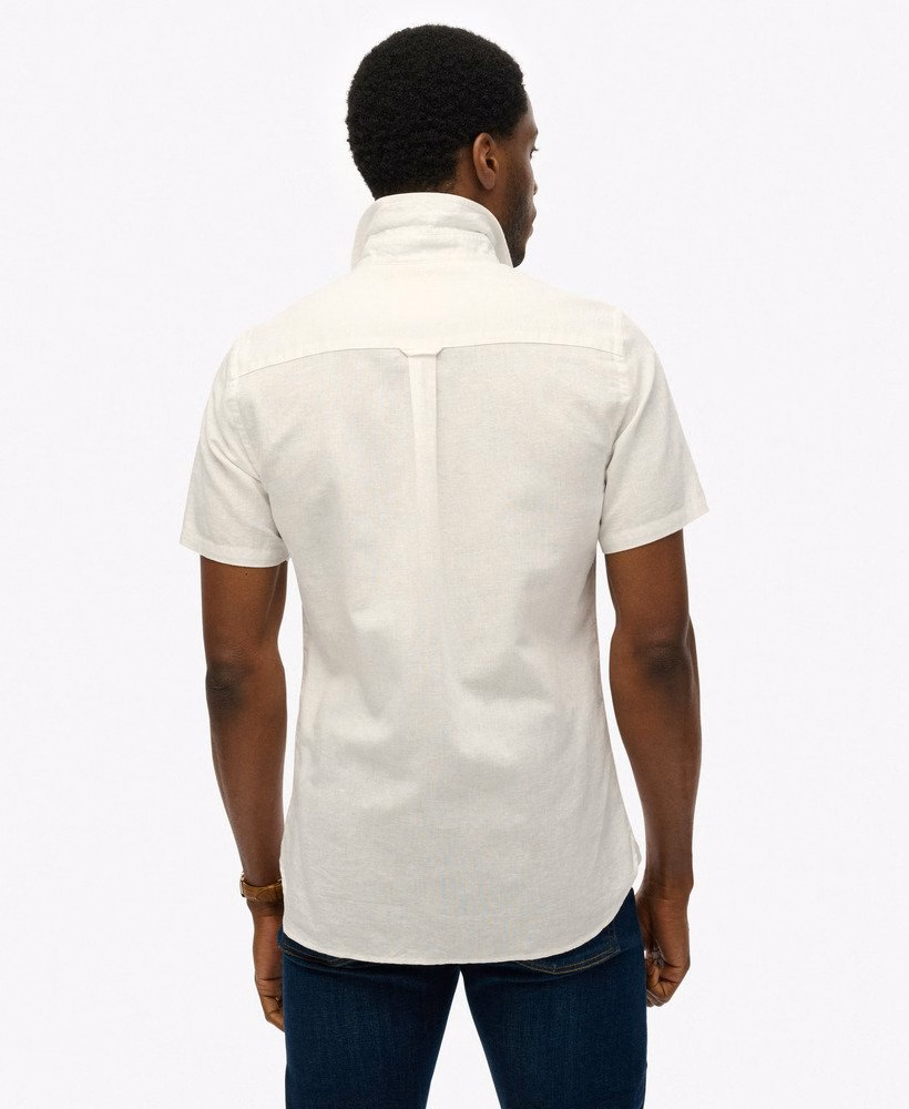 Katoenen linnen shirt met korte mouwen