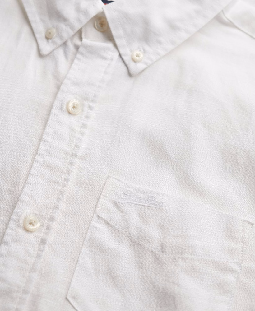 Katoenen linnen shirt met korte mouwen