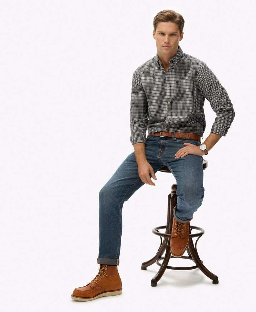 Premium geruit Oxford-shirt
