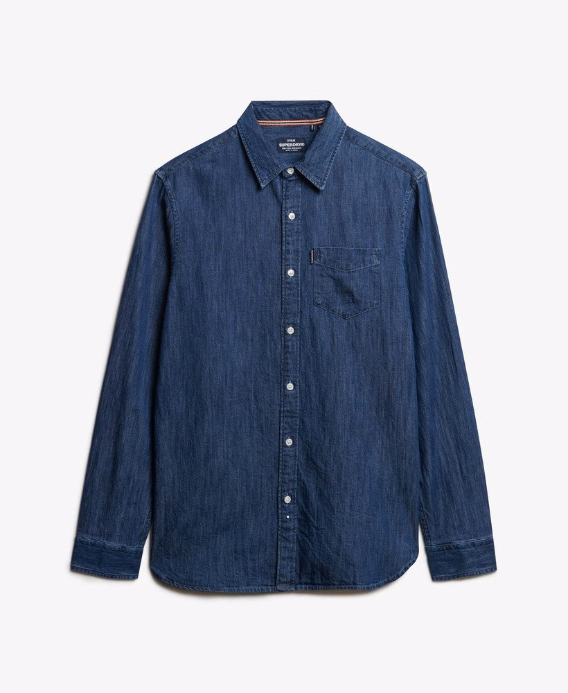 Essentieel denim overhemd met lange mouwen