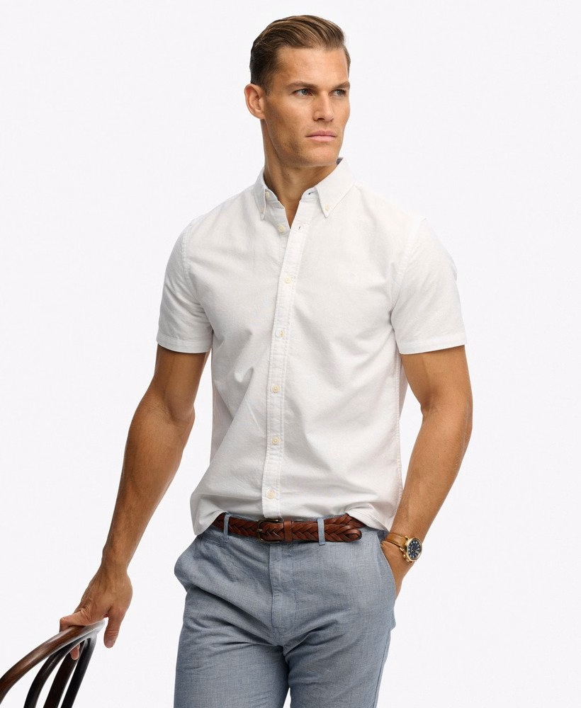 Preppy Oxford overhemd met korte mouwen