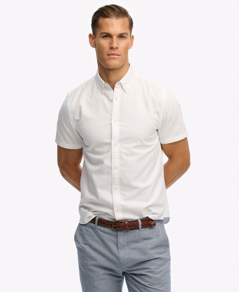 Preppy Oxford overhemd met korte mouwen