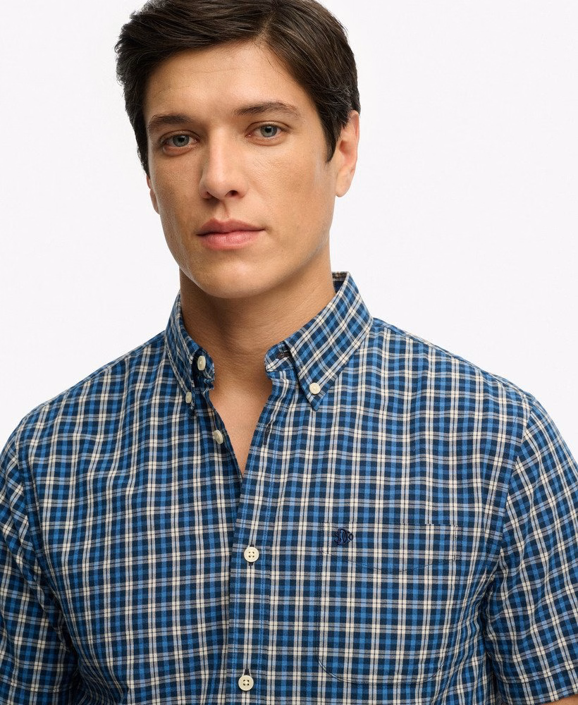 Preppy poplin overhemd met korte mouwen