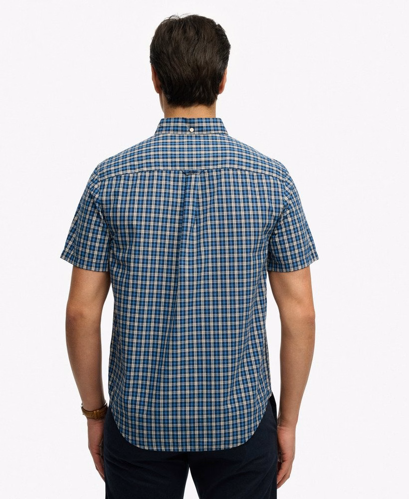 Preppy poplin overhemd met korte mouwen