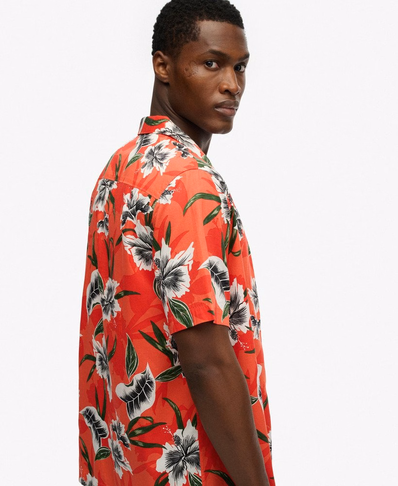T-shirt met korte mouwen en Hawaïaanse print