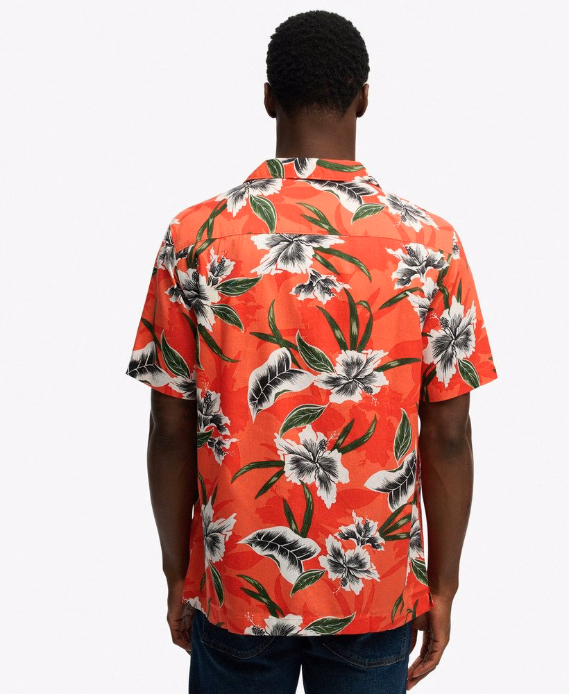 T-shirt met korte mouwen en Hawaïaanse print